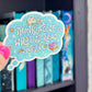 Blue Holographic Sticker | "Thinking About What to Read Next" | Book Lover Gift | Water-Resistant Vinyl | Reader Thought Bubble Sticker
