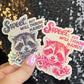 Sweet but will throw hands Raccoon Silly Holographic Sticker Mental Health Sticker Sparkly Spread Positivity Good Vibes Decal Inspirational