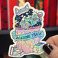 Reading Trash Raccoon Holographic Sticker, Spicy Dark Romance, Booktok, kindle waterbottle laptop stickers Smut decal Funny Reader Bookish c