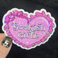 Bookish Girlie Pink Sticker Holographic Book Lover Sparkly Decal, Spicy Dark Romance, kindle waterbottle laptop