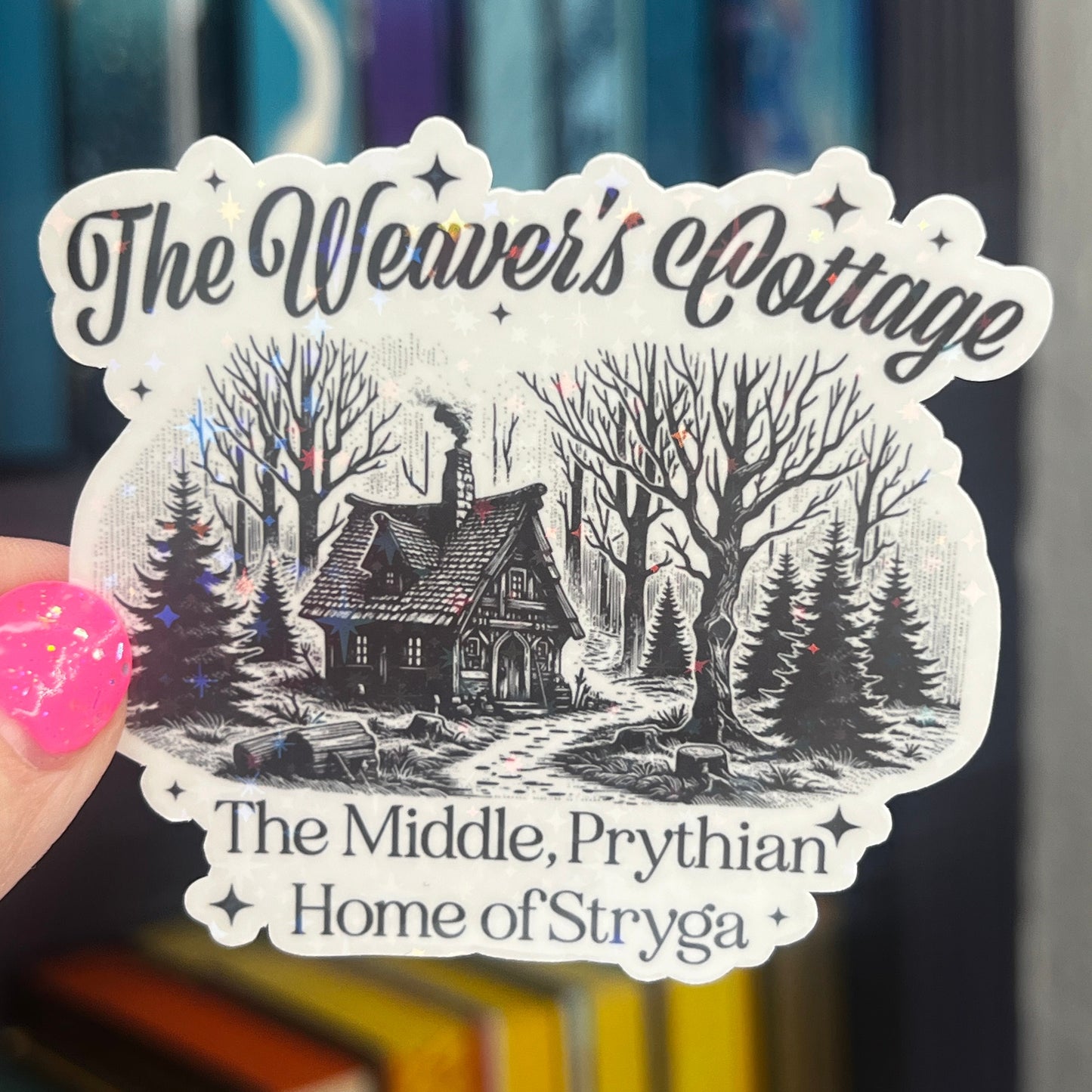 The Weaver's Cottage ACOTAR Holographic Sticker SJM Lover Sparkly decal ACOTAR laptop kindle sticker A Court of Thorns and Roses Decal