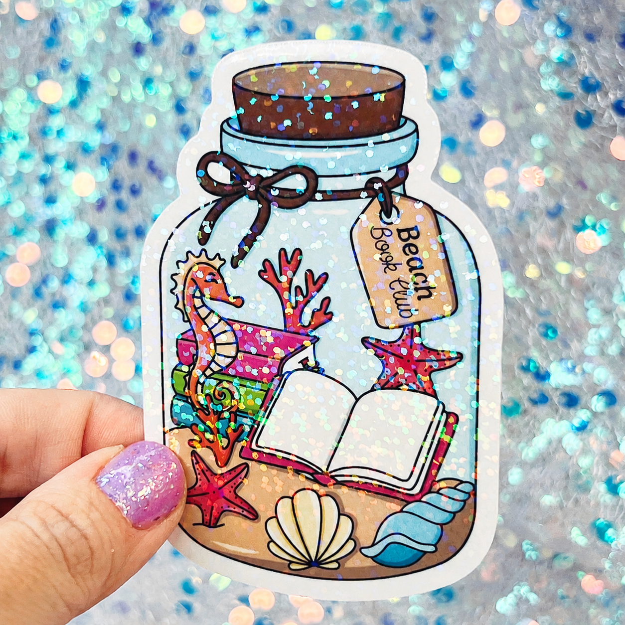 Beach Book Club Holographic Sticker