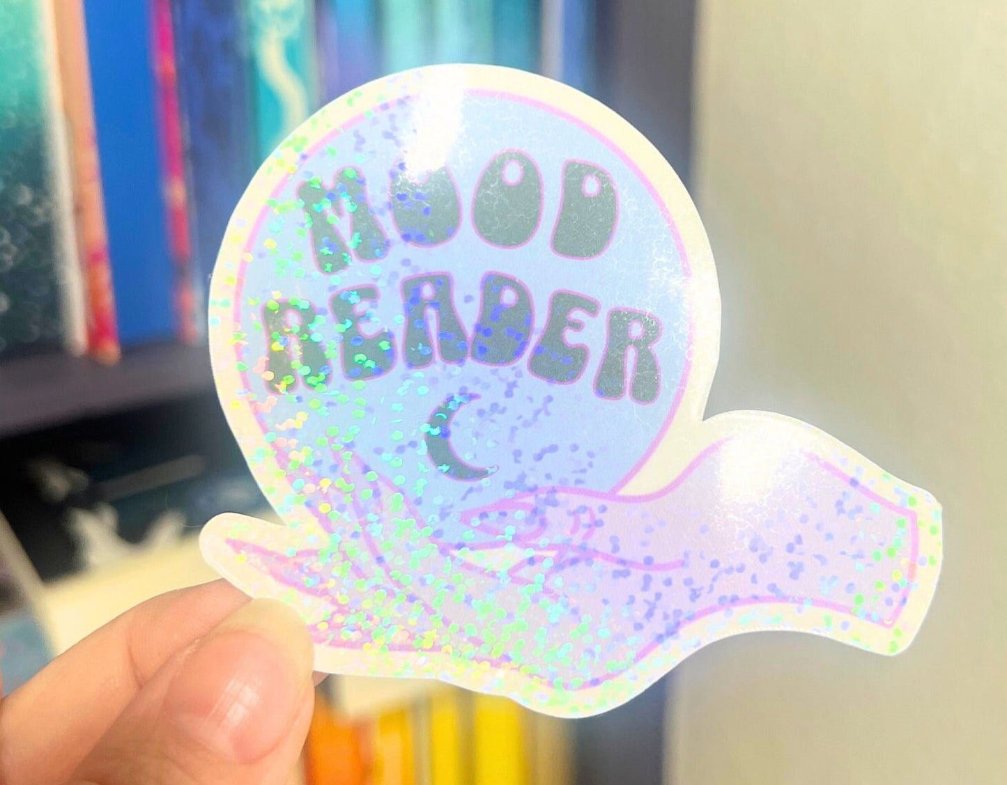Mood Reader Holographic Sticker, Halloween Booktok stickers, kindle stickers, Fortune Teller Water Bottle Sticker Spooky Reader Sticker