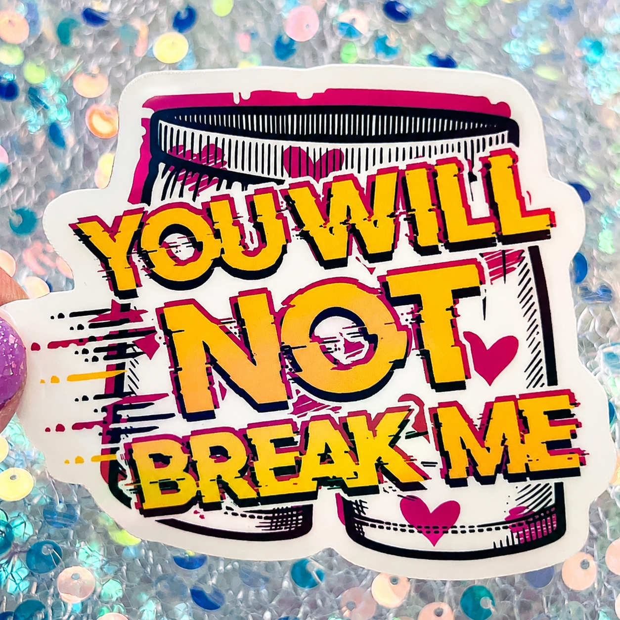 Dungeon Crawler Carl You Will Not Break Me Rainbow Reflective Sticker