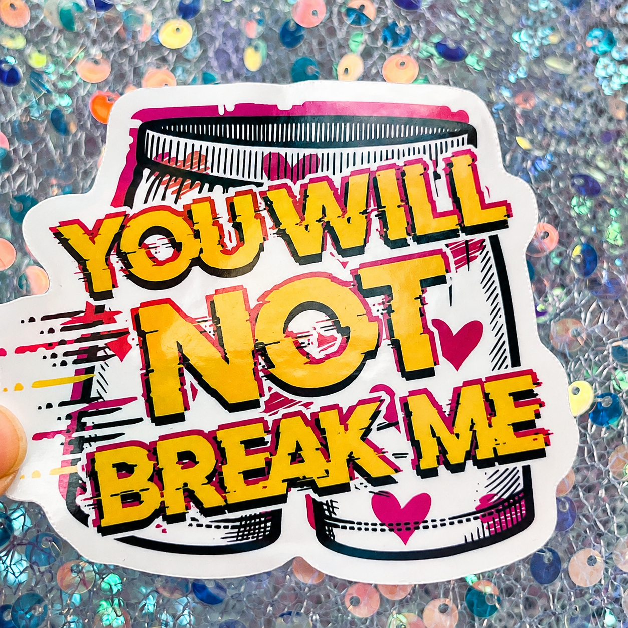 Dungeon Crawler Carl You Will Not Break Me Rainbow Reflective Sticker