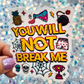 Dungeon Crawler Carl You Will Not Break Me Rainbow Reflective Sticker