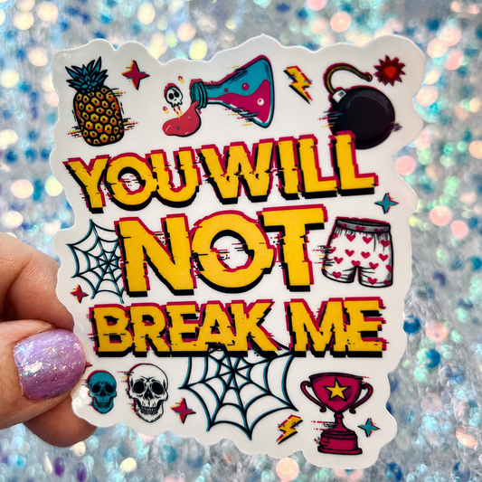 Dungeon Crawler Carl You Will Not Break Me Rainbow Reflective Sticker