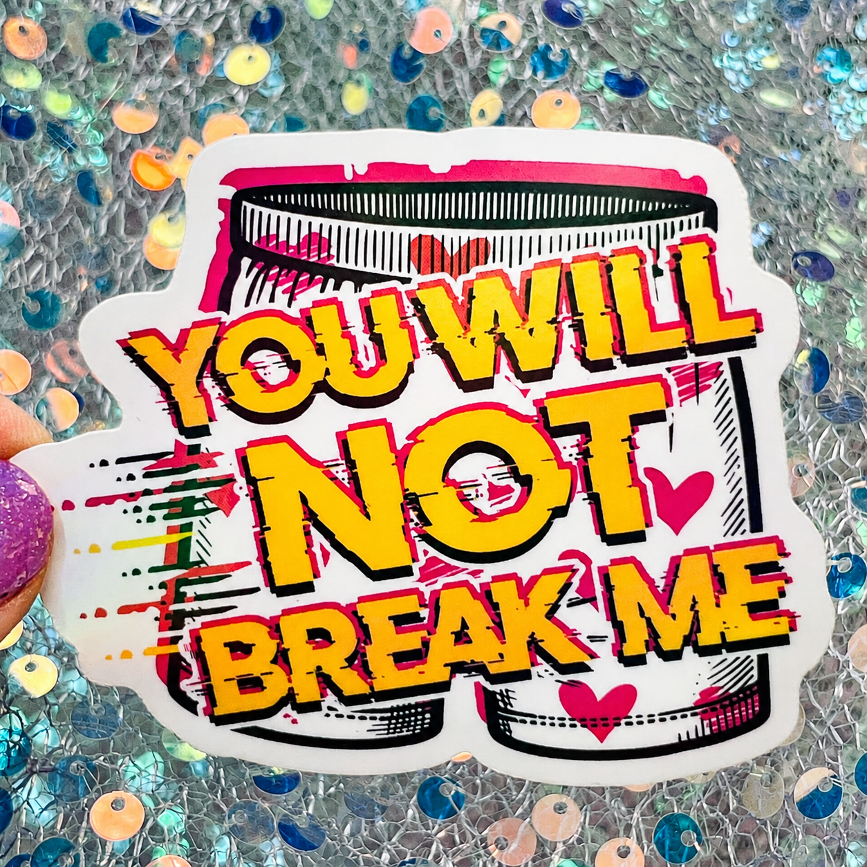 Dungeon Crawler Carl You Will Not Break Me Rainbow Reflective Sticker