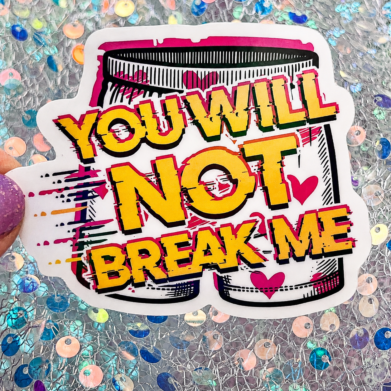 Dungeon Crawler Carl You Will Not Break Me Rainbow Reflective Sticker