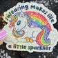 Swearing makes life a little sparklier Sparkly Holographic Unicorn Rainbow Sticker Sassy Funny Positive Mindset Good Vibes Inspiration