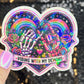 Vibing with my demons colorful Holographic Sticker Mental Health Sticker Sparkly Spread Positivity Good Vibes Decal Inspirational Rainbow