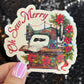 Oh Sew Merry Sewing Machine Sparkly Holographic Quilting Sticker sewing Waterbottle sticker Craft Sticker Fabric Decal Cross Stitch Sticker