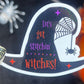 Let's Get Stitchin Witches holographic sticker thimble quilting sticker quilter Halloween decal sewing machine sticker cross stitch sticker