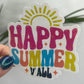 Happy Summer Y'all Holographic Sparkly Sticker Beach Life Decal Sunshine Sticker Summer Vacation Sticker Ocean Life Sticker Family Cruise