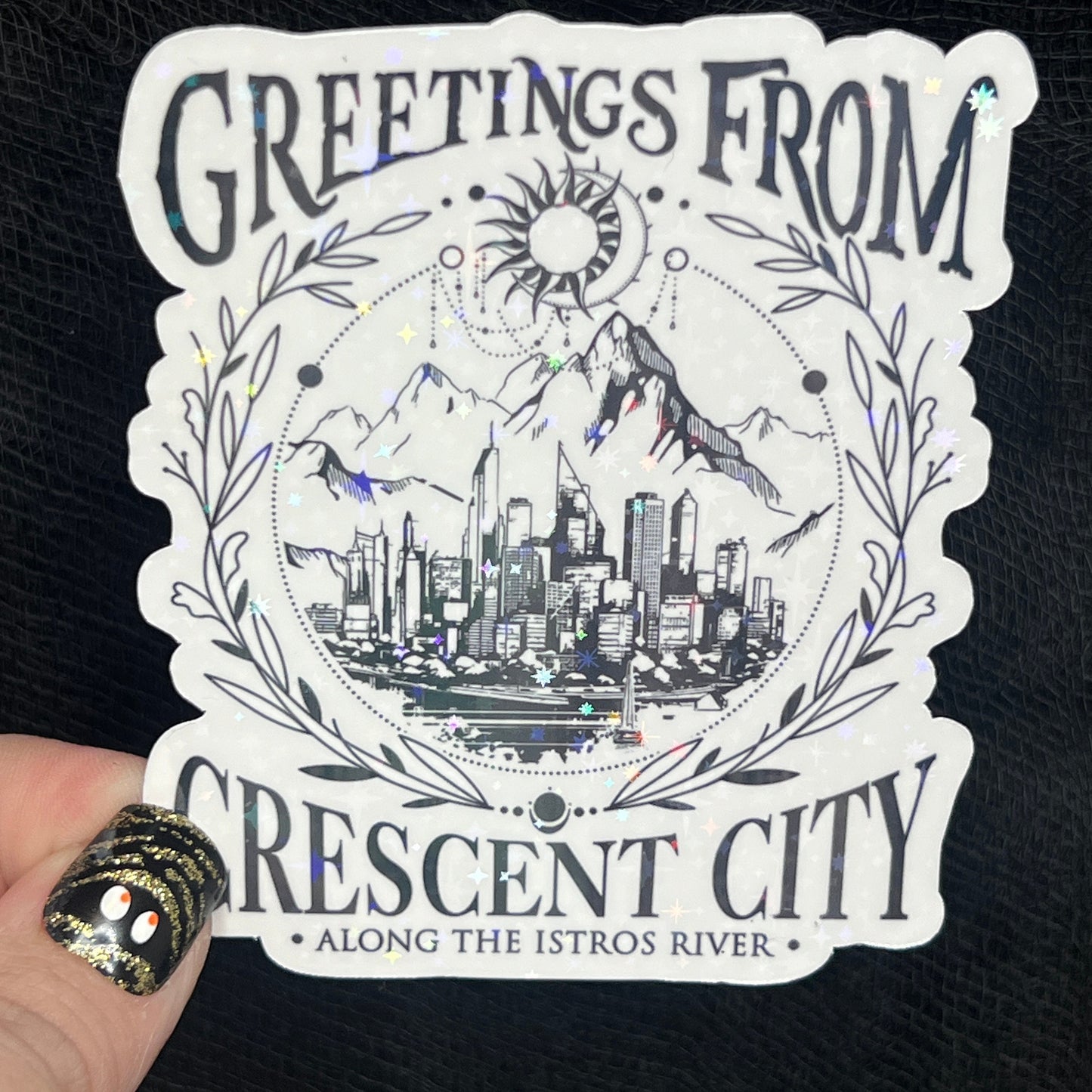 Greetings From Crescent City Holographic Sticker, HOSAB HOEAB Decal, SJM laptop waterproof sticker bookish Waterbottle decal