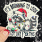 It’s Beginning to Look a lot like f this Christmas Raccoon Sticker – Funny Holographic Holiday Sticker,  Decal Xmas Gift & Stocking Stuffer