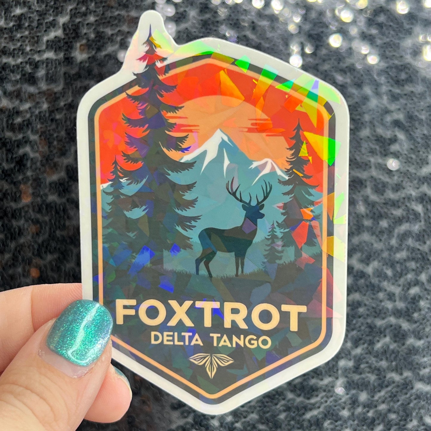 Foxtrot Delta Tango FDT Sparkly Holographic Sticker Hands Off No Kings Anti Trump JD Vance Pro Choice Sticker F Trump Be the Bear 8647