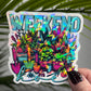 Weekend Hoe Plant Life Colorful Holographic Sticker Succulent Gardener Sparkly Good Vibes Decal Inspirational Sticker
