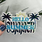 Hello Summer Retro Holographic Sparkly Sticker Beach Life Decal Boating Sticker Summer Vacation Ocean Life Sticker Family Cruise
