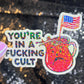 You're In a Cult Holographic Sticker Kamala Anti Trump JD Vance Pro Choice Feminist Sticker Liberal Democrat Decal
