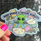 Read Books and Ignore Reality Holographic Sticker UFO Alien Monster Book Lover Sparkly Decal, Spicy Dark Romance, kindle laptop