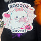Pink Booook Lover Ghost Halloween Holographic Sticker Halloween Kindle Decal Spooky Fall Reader Gift Bookish Decal