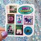 Dungeon Crawler Carl Stamp Collage Rainbow Reflective Sticker
