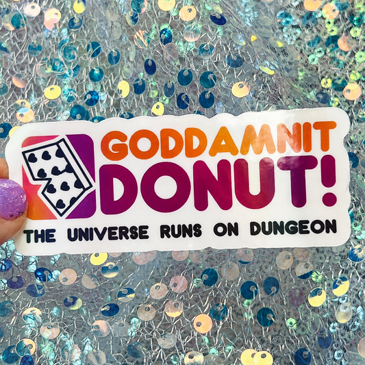 Dungeon Crawler Carl Goddamnit Donut Rainbow Reflective Sticker