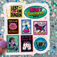 Dungeon Crawler Carl Stamp Collage Rainbow Reflective Sticker