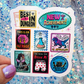 Dungeon Crawler Carl Stamp Collage Rainbow Reflective Sticker