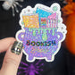 Purple Bookish Cauldron Halloween Bookshelf Holographic Sticker Halloween Kindle Decal Spooky Fall Reader Gift Bookish Decal