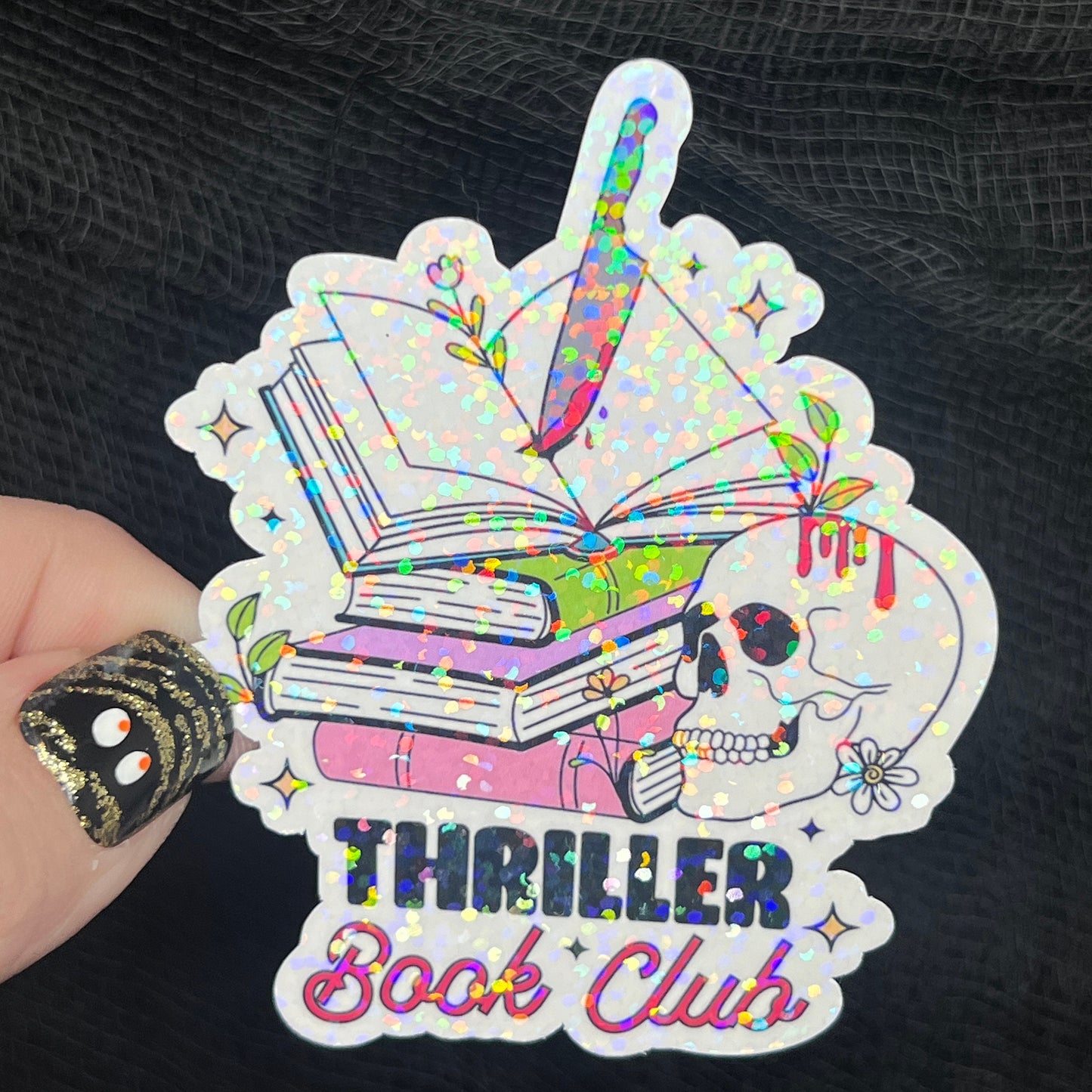 Thriller Book Club Holographic Sticker Decal, Spicy Dark Romance, Horror Bookish kindle waterbottle laptop Reader Bookish Present Gift