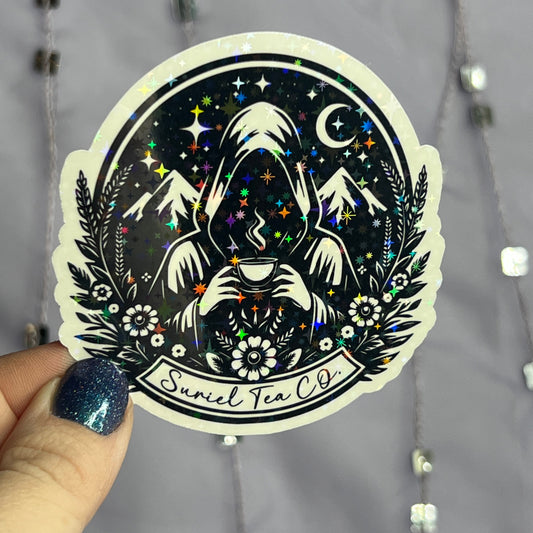 Suriel Tea Co B&W ACOTAR Holographic Sticker SJM Lover Sparkly decal ACOTAR laptop kindle laptop sticker A Court of Thorns and Roses Decal