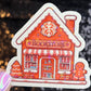 Gingerbread Bookshop Christmas Holographic Sticker Xmas Bookish Kindle Reader Decal Book Lover Christmas Gift Stocking Stuffer