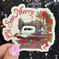 Oh Sew Merry Sewing Machine Sparkly Holographic Quilting Sticker sewing Waterbottle sticker Craft Sticker Fabric Decal Cross Stitch Sticker