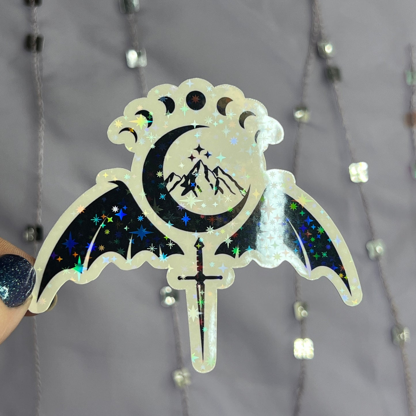 SJM Universe Holographic Sparkly Sticker ACOTAR TOG Crescent City combined Decal Kindle Sticker Spicybook Sticker Batboys Moon Sword Sticker