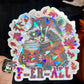 Ferall Fall Halloween Raccoon Holographic Sticker Mental Health Sticker Sparkly Spread Positivity Good Vibes Decal Inspirational