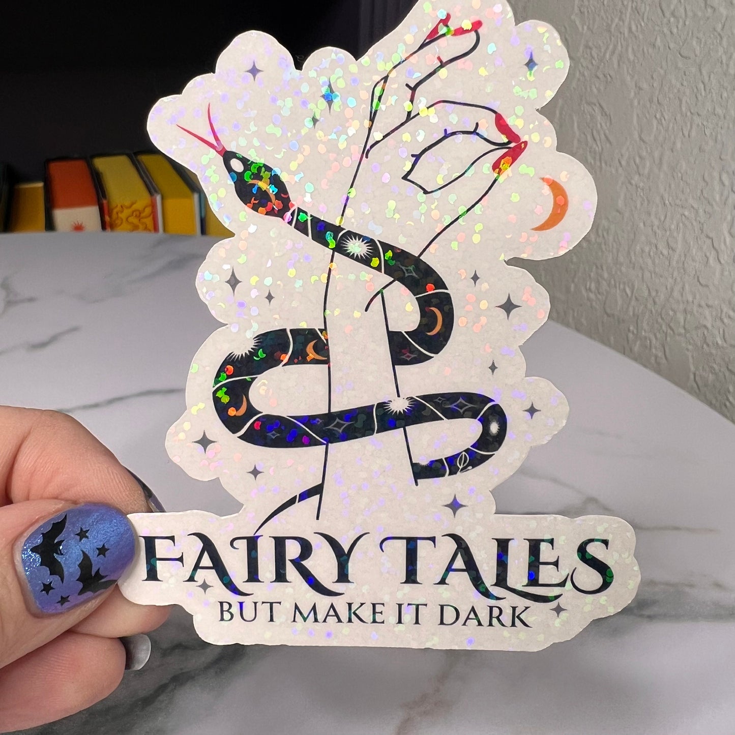 Fairytales But Make It Dark Holographic Sticker, Spicy Dark Romance, Booktok, kindle waterbottle laptop stickers Smut decal Fairy Books