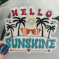 Hello Sunshine Summer Holographic Sparkly Sticker Beach Life Decal Boating Sticker Summer Vacation Ocean Life Sticker Family Cruise