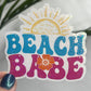 Beach Babe Holographic Sparkly Sticker Beach Life Decal Sunshine Sticker Summer Vacation Sticker Ocean Life Sticker Family Cruise