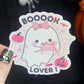Pink Booook Lover Ghost Halloween Holographic Sticker Halloween Kindle Decal Spooky Fall Reader Gift Bookish Decal