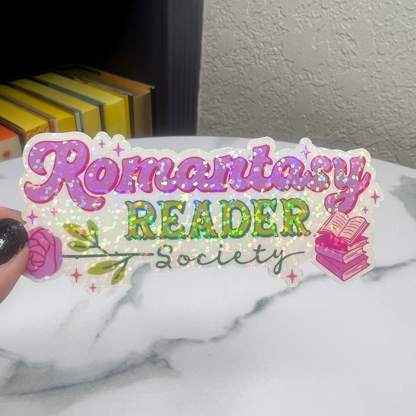 Romantasy Reader Society Sticker Holographic Fantasy Decal for Readers bookish sticker gift for readers kindle waterbottle laptop decal