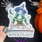 Witch Crafts holographic Sticker Crafting Crochet Knitting quilting sticker Halloween decal sewing machine sticker cross stitch sticker
