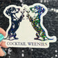 Cocktail Weiners Puppy Dog Holographic Sticker | Dog lover gift decal | Puppy love sticker | Dog mom dad sticker dachshund lover