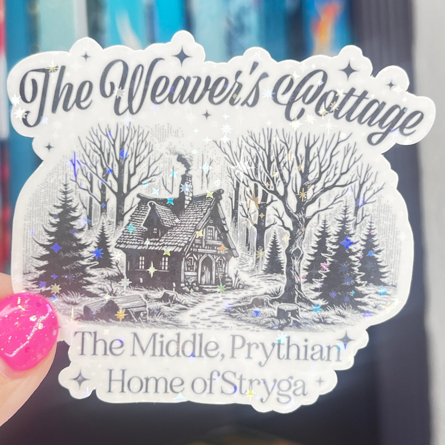 The Weaver's Cottage ACOTAR Holographic Sticker SJM Lover Sparkly decal ACOTAR laptop kindle sticker A Court of Thorns and Roses Decal