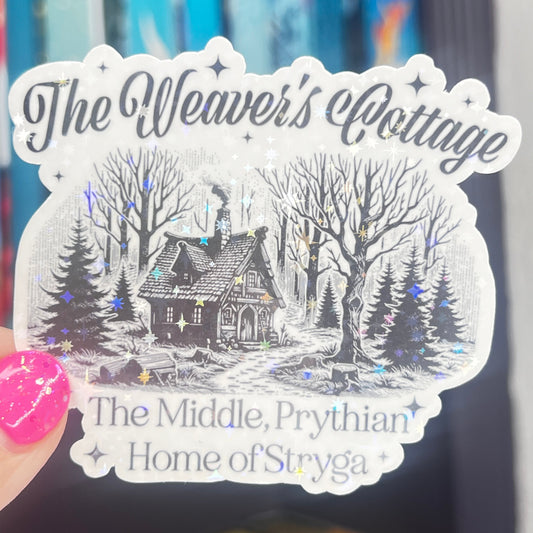 The Weaver's Cottage ACOTAR Holographic Sticker SJM Lover Sparkly decal ACOTAR laptop kindle sticker A Court of Thorns and Roses Decal