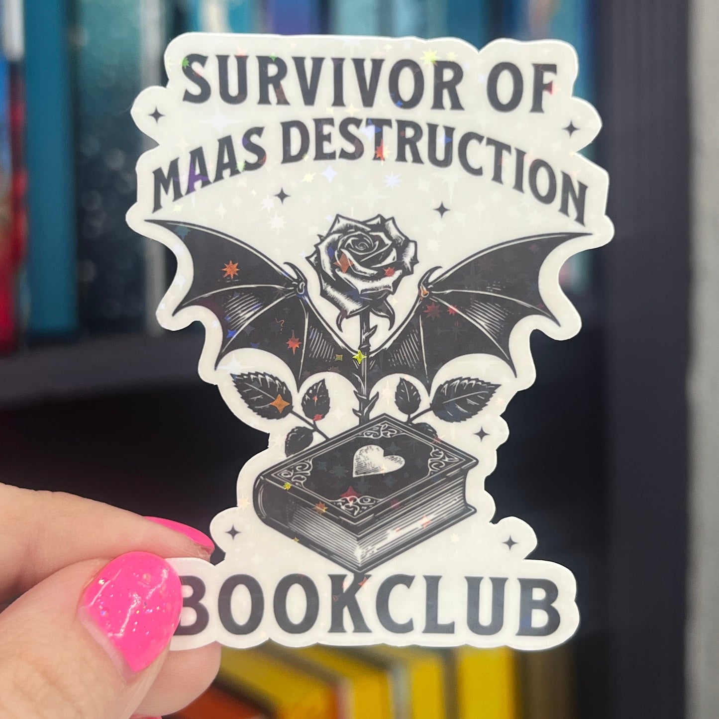 Survivor of Maas Destruction Book Club Holographic Sparkly Sticker ACOTAR TOG Crescent City combined Decal Kindle Sticker Spicybook