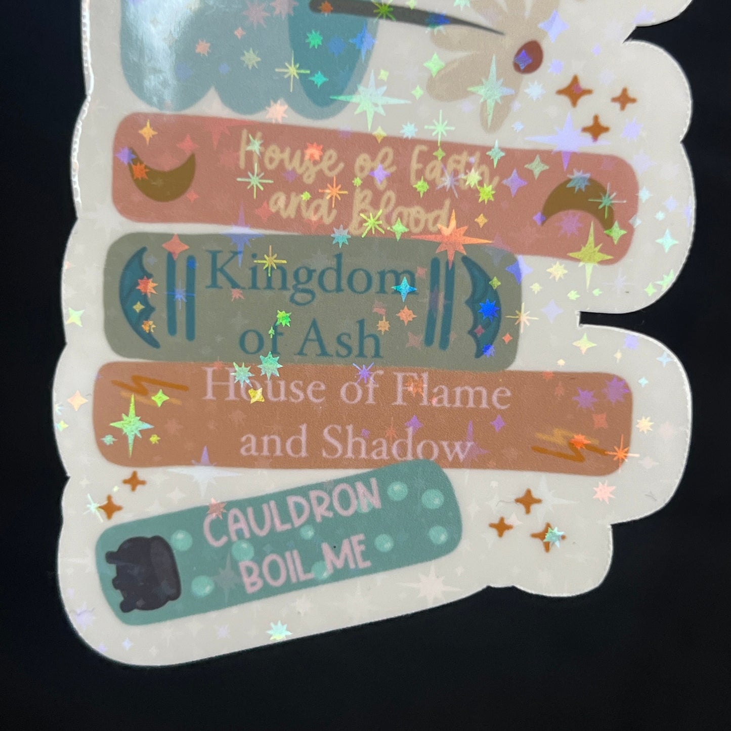 SJM Bookshelf Holographic Sticker ACOTAR TOG Crescent City Sarah J Maas Decal Kindle Sticker A Court of Thorns & Roses Throne of Glass