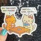 Do You Have Any Fs Not Even One Go Fish Cat  Funny Holographic Sticker Mental Health Sticker Sparkly Spread Positivity Good Vibes Decal