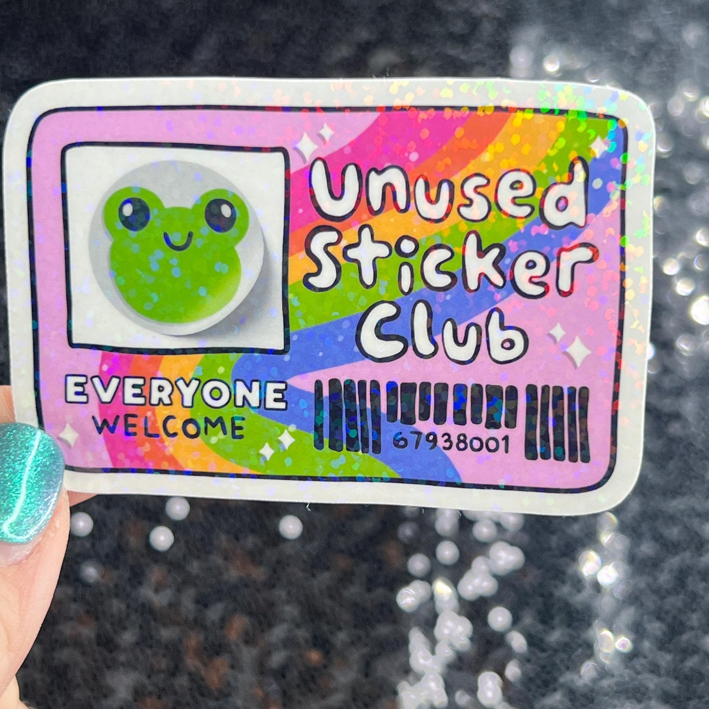 Unused Sticker Club Holographic Sticker Mental Health Spread Positivity Decal Inspirational Work Sticker Hoarder Decal Collector
